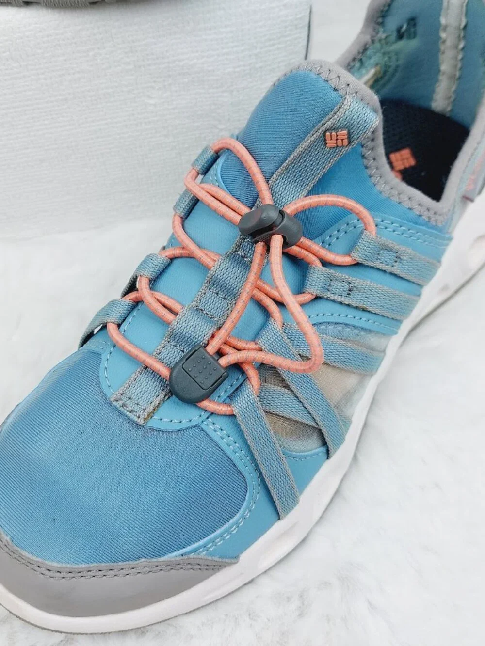 Columbia Girls' Blue Grey Okolona Lock-Laces Breathable Water Shoes Size 5